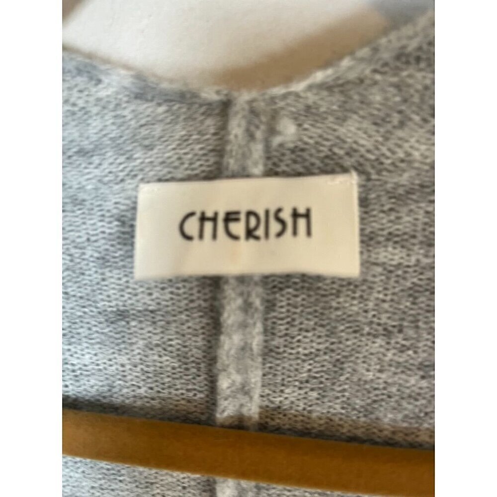 Cherish Sweater Women OS Gray Open Neck Poncho Neutral Color Block Shawl Winter - Picture 2 of 12